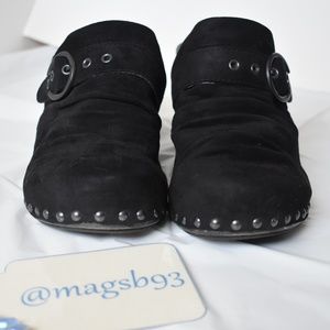 Dansko Nadine Black Kid Suede Clog Size 40